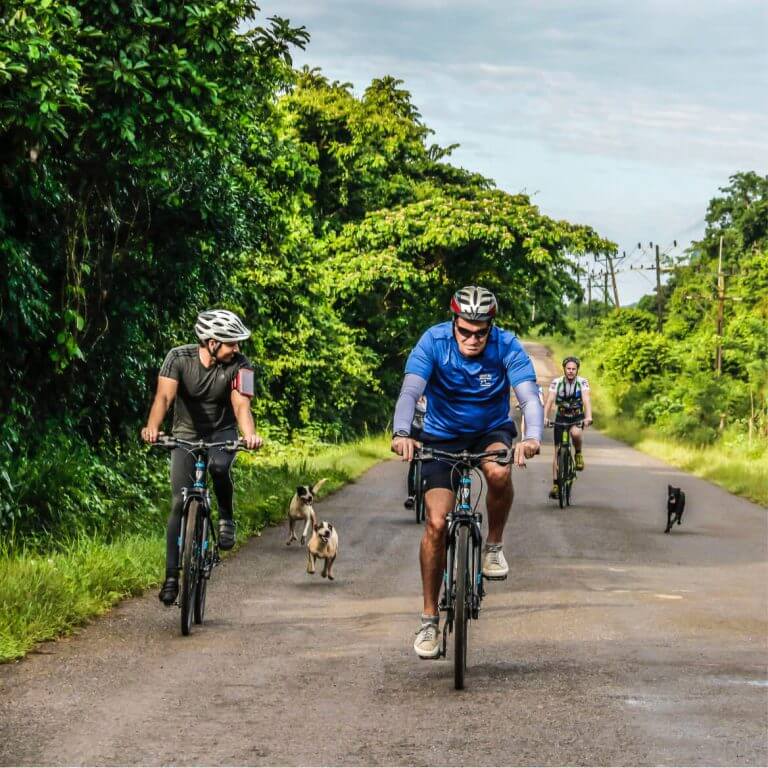 Cyclists in Cuban Countryside