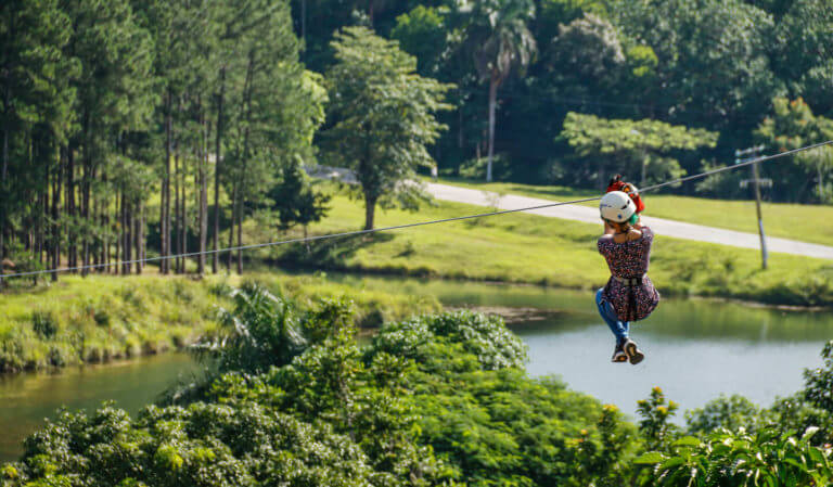 Zip lining in Las Terrazas, Cuba