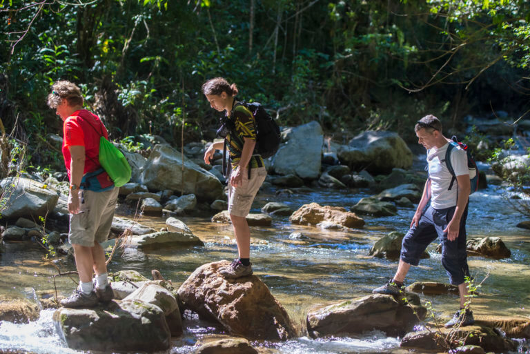 Hiking trail near a river in Cuba