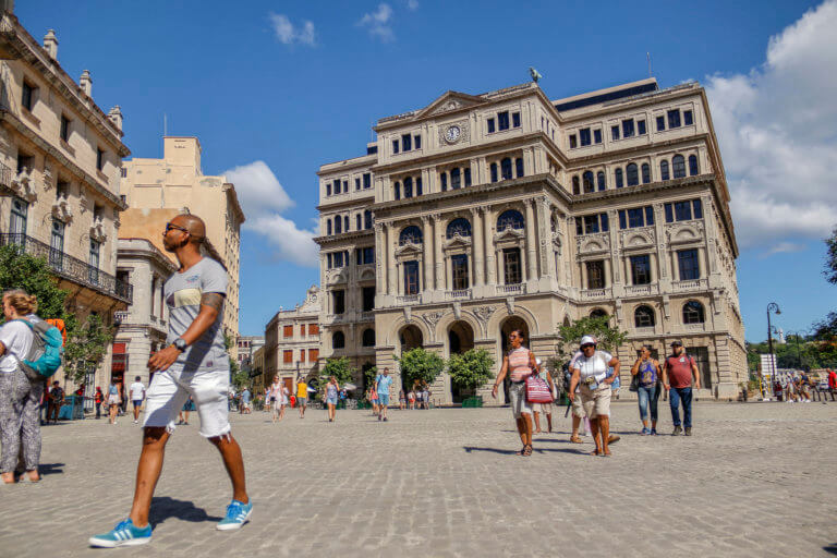 Man Walking around Havana, Cuba
