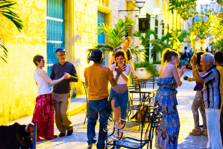 Dancing on the street in Cuba