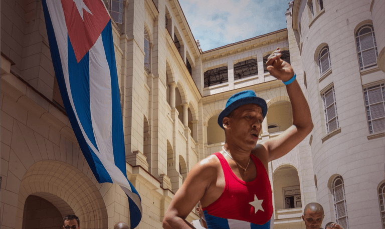 Cuban Man Dancing on the Street, Havana