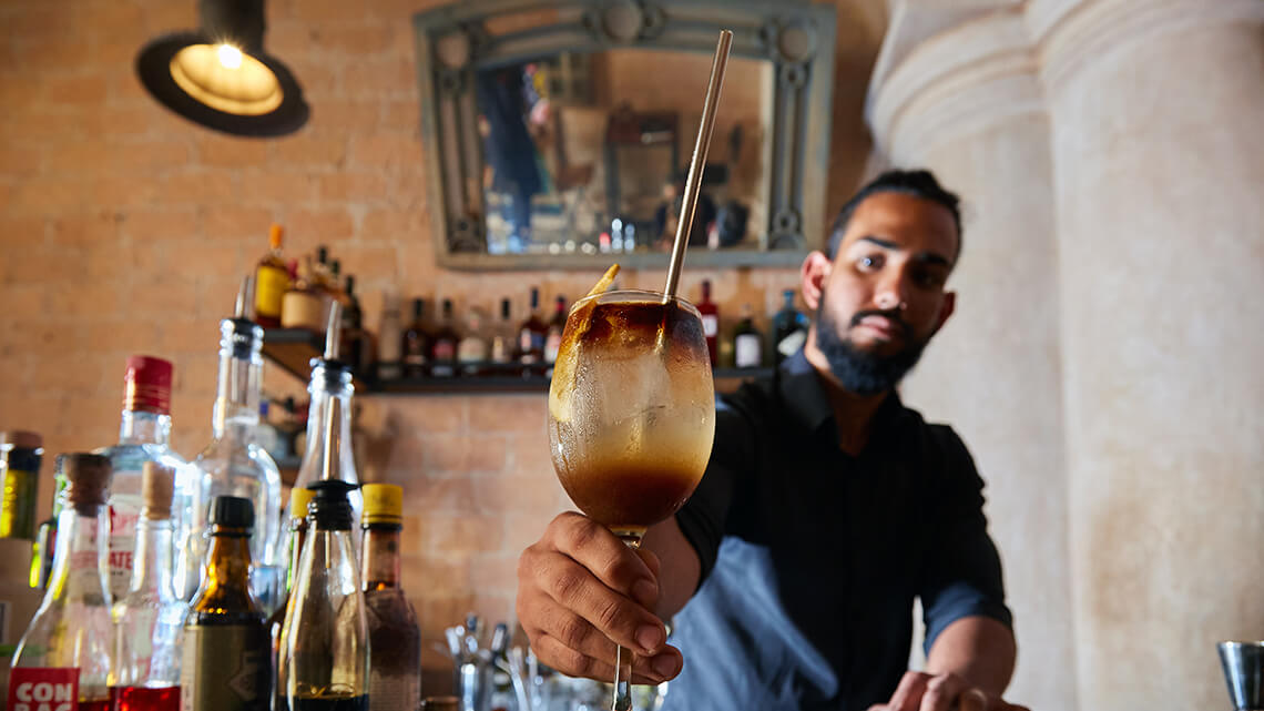 cocktail at jibaro bar in havana